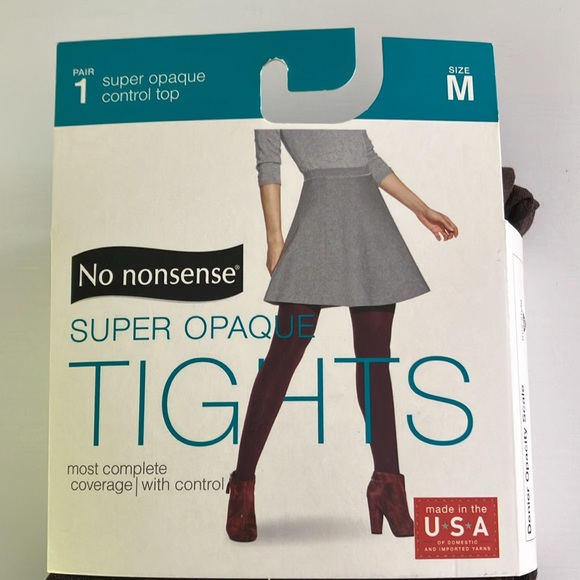 No Nonsense Super Opaque Tights Size Medium - Picture 3 of 7